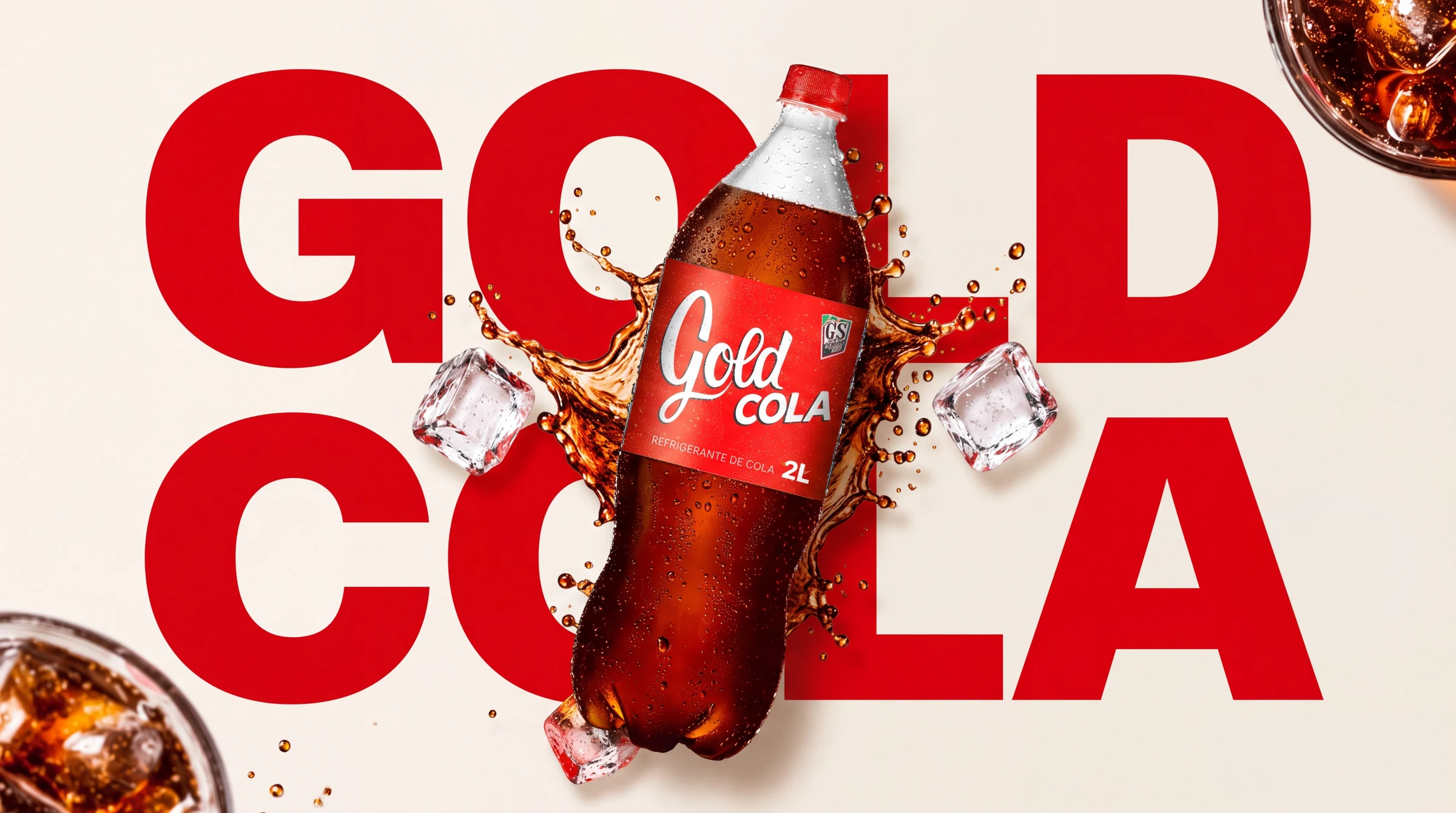Apresentação da embalagem Gold Cola tradicional.